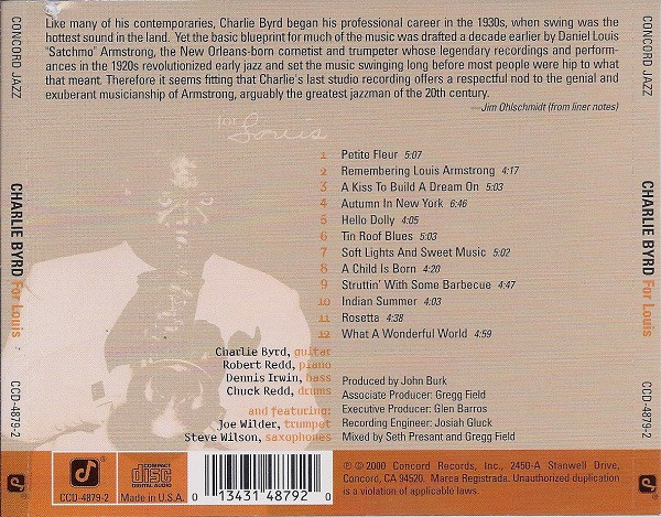 Charlie Byrd - For Louis | Concord Jazz (CCD-4879-2) - 2