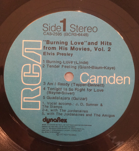Elvis Presley - Burning Love And Hits From His Movies Volume 2 [Vinyl] | RCA Camden (CASX-2595) - 3