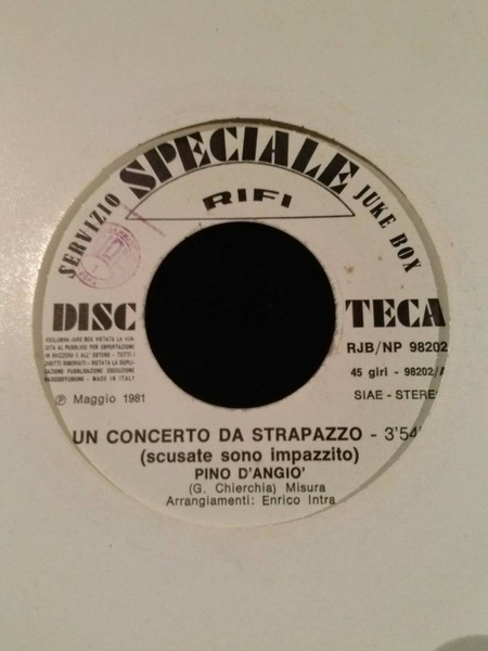 Pino D'Angiò / Fausto Leali - Un Concerto Da Strapazzo / Canzone Facile | Rifi (RJB/NP 98202) - 3 Pino D'Angiò / Fausto Leali - Un Concerto Da Strapazzo / Canzone Facile | Rifi (RJB/NP 98202) - 3