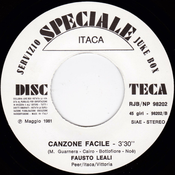 Pino D'Angiò / Fausto Leali - Un Concerto Da Strapazzo / Canzone Facile | Rifi (RJB/NP 98202) - 2 Pino D'Angiò / Fausto Leali - Un Concerto Da Strapazzo / Canzone Facile | Rifi (RJB/NP 98202) - 2