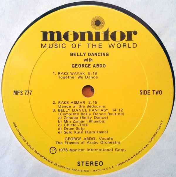 George Abdo And His "Flames Of Araby" Orchestra - Belly Dancing With George Abdo | Monitor Records (MFS 777) - 2 George Abdo And His "Flames Of Araby" Orchestra - Belly Dancing With George Abdo | Monitor Records (MFS 777) - 2