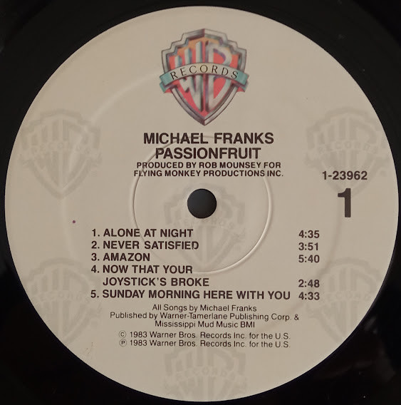 Michael Franks - Passionfruit | Warner Bros. Records (759 92-3962-1) - 3