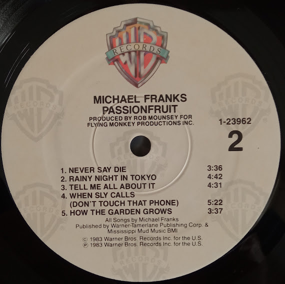 Michael Franks - Passionfruit | Warner Bros. Records (759 92-3962-1) - 4