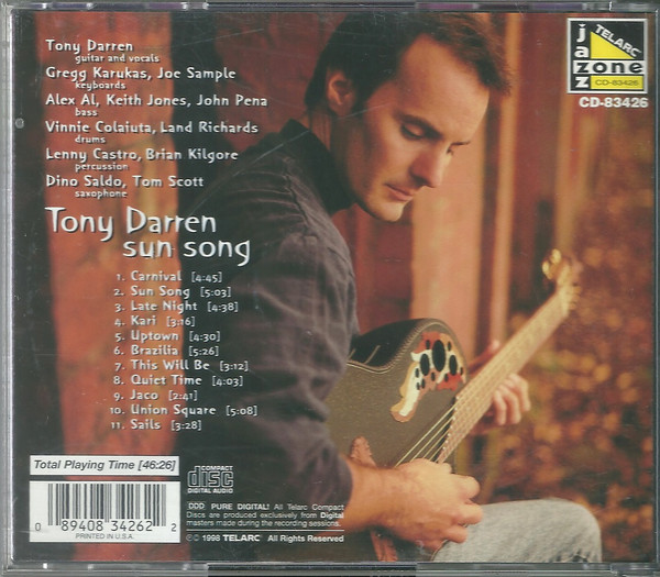 Tony Darren - Sun Song | Telarc Jazz Zone (CD-83426) - 3