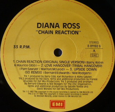 Diana Ross - Chain Reaction | EMI (8 81192 6) - 3 Diana Ross - Chain Reaction | EMI (8 81192 6) - 3