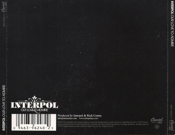 Interpol - Our Love To Admire | Capitol Records (0946 3 96248 2 9) - 3