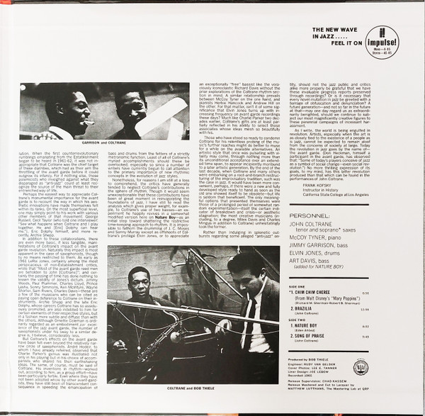 The John Coltrane Quartet - The John Coltrane Quartet Plays | Impulse! (602475813019) - 3 The John Coltrane Quartet - The John Coltrane Quartet Plays | Impulse! (602475813019) - 3