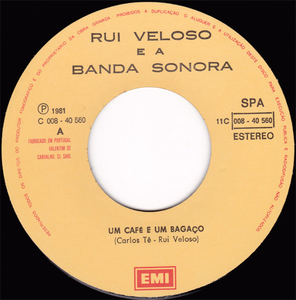 Rui Veloso E A Banda Sonora - Um Café E Um Bagaço | EMI (11C 008-40560) - 3