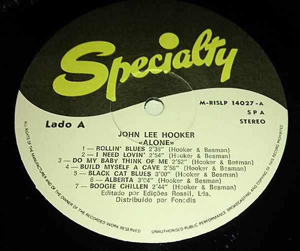 John Lee Hooker - Alone | Specialty (RISLP 14027) - 3 John Lee Hooker - Alone | Specialty (RISLP 14027) - 3