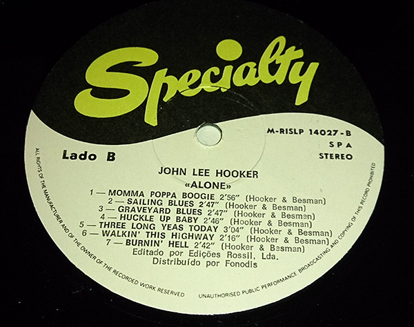 John Lee Hooker - Alone | Specialty (RISLP 14027) - 4 John Lee Hooker - Alone | Specialty (RISLP 14027) - 4