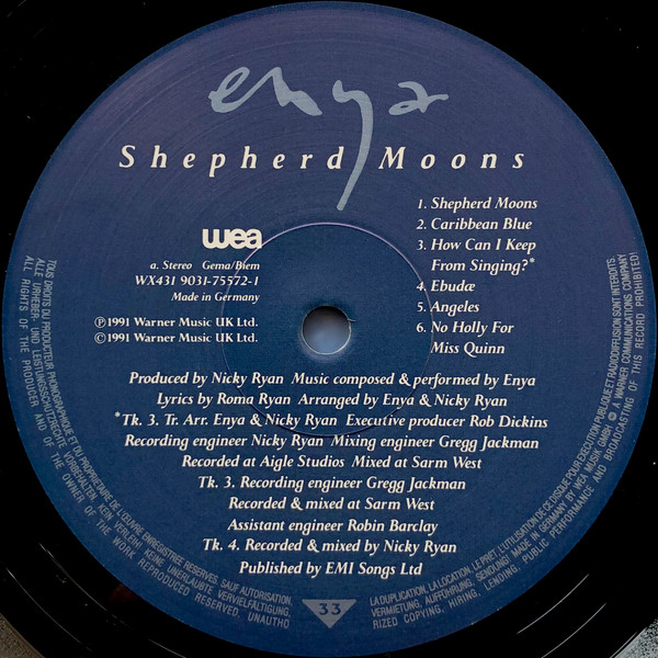 Enya - Shepherd Moons | WEA (WX431) - 2