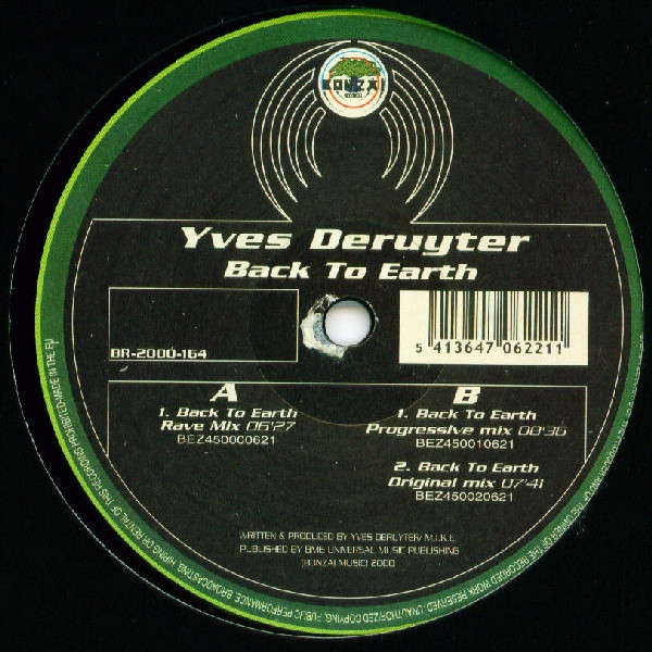 Yves Deruyter - Back To Earth | Bonzai Records (BR-2000-164)
