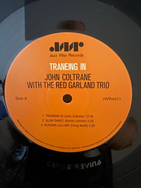 John Coltrane With The Red Garland Trio - Traneing In | Jazz Wax Records (JWR 4611) - 3 John Coltrane With The Red Garland Trio - Traneing In | Jazz Wax Records (JWR 4611) - 3