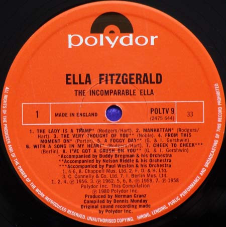 Ella Fitzgerald - The Incomparable Ella | Polydor (POL TV9) - 3 Ella Fitzgerald - The Incomparable Ella | Polydor (POL TV9) - 3