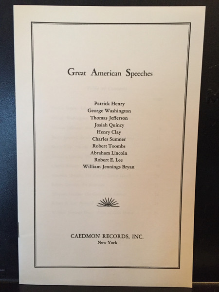 Various - Great American Speeches | Caedmon Records (TC 2016) - 4