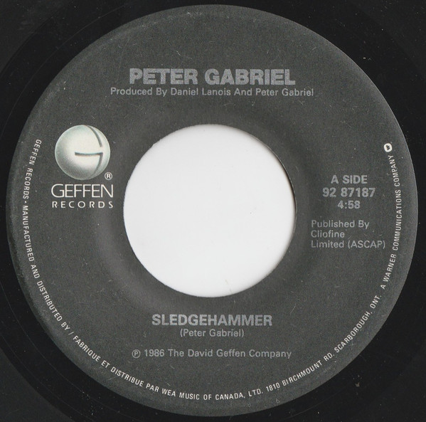 Peter Gabriel - Sledgehammer (7") [Vinyl] | Geffen Records (92 87187) - 2