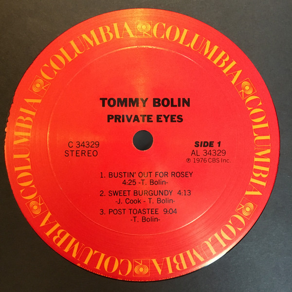 Tommy Bolin - Private Eyes | Columbia (C 34329) - 3 Tommy Bolin - Private Eyes | Columbia (C 34329) - 3