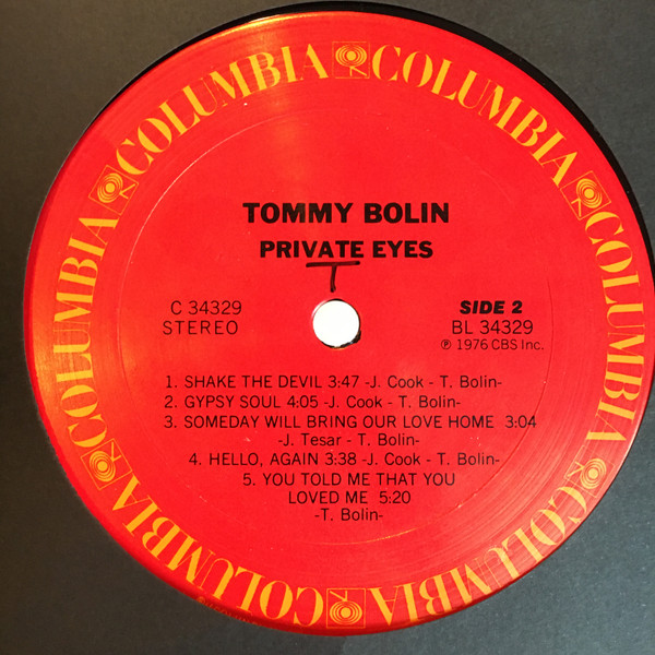Tommy Bolin - Private Eyes | Columbia (C 34329) - 4 Tommy Bolin - Private Eyes | Columbia (C 34329) - 4