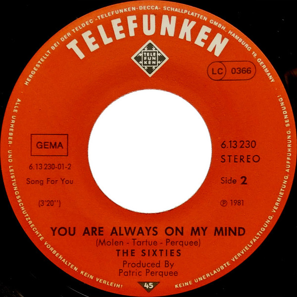 The Sixties - Power To All Our Friends (Cliff's Greatest Hits - Medley Version) | Telefunken (6.13 230) - 3