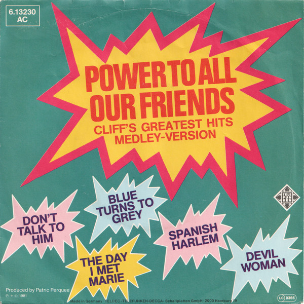 The Sixties - Power To All Our Friends (Cliff's Greatest Hits - Medley Version) | Telefunken (6.13 230)