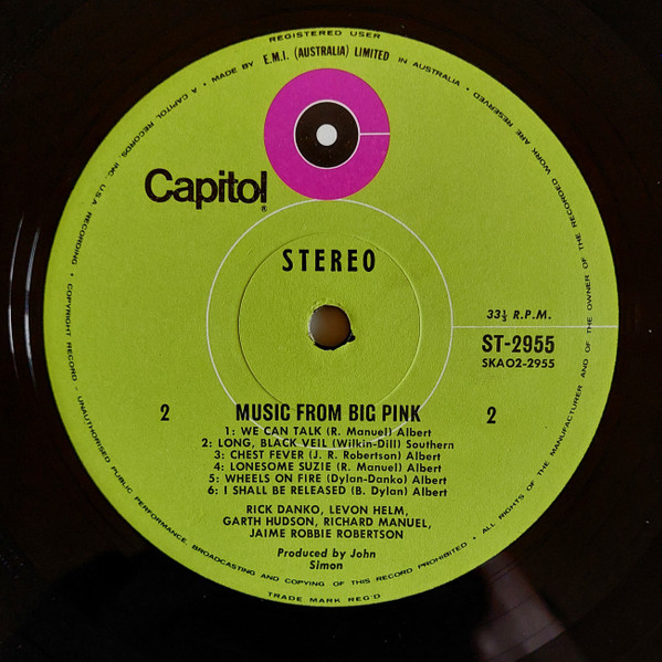 The Band - Music From Big Pink | Capitol Records (ST 2955) - 4 The Band - Music From Big Pink | Capitol Records (ST 2955) - 4