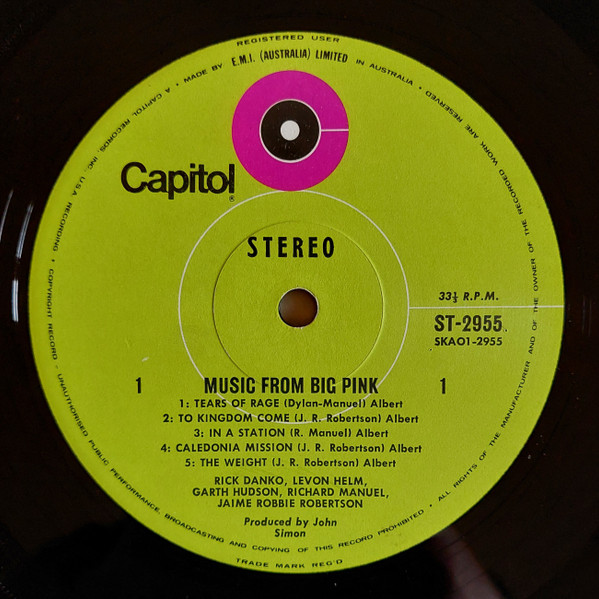 The Band - Music From Big Pink | Capitol Records (ST 2955) - 3 The Band - Music From Big Pink | Capitol Records (ST 2955) - 3