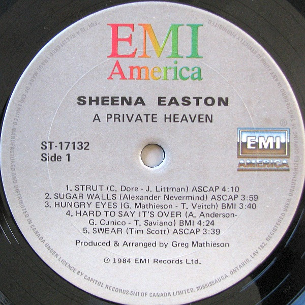 Sheena Easton - A Private Heaven | EMI America (ST-17132) - 3 Sheena Easton - A Private Heaven | EMI America (ST-17132) - 3
