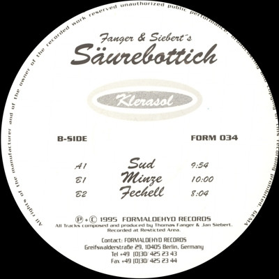 Fanger & Siebert 's Säurebottich - Klerasol | Formaldehyd (form 034) - 4