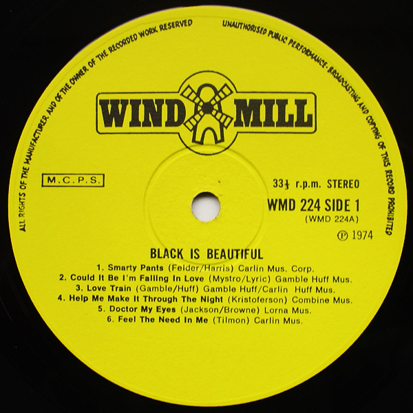 Unknown Artist - Black Is Beautiful | Windmill (WMD 224) - 3