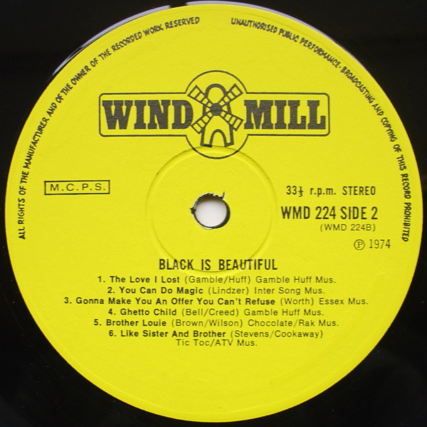Unknown Artist - Black Is Beautiful | Windmill (WMD 224) - 4