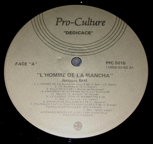 Jacques Brel - L'Homme De La Mancha [Vinyl] | Pro-Culture (PPC 5010) - 3