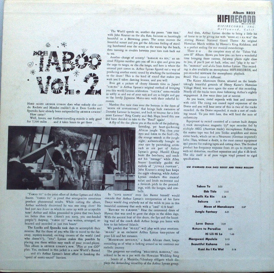 Arthur Lyman - Taboo Vol. 2 | HiFi Records (SR 822) - 2 Arthur Lyman - Taboo Vol. 2 | HiFi Records (SR 822) - 2
