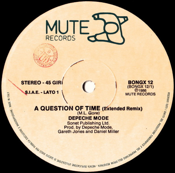 Depeche Mode - A Question Of Time (Extended Remix) | Ricordi (BONGX 12) - 3 Depeche Mode - A Question Of Time (Extended Remix) | Ricordi (BONGX 12) - 3