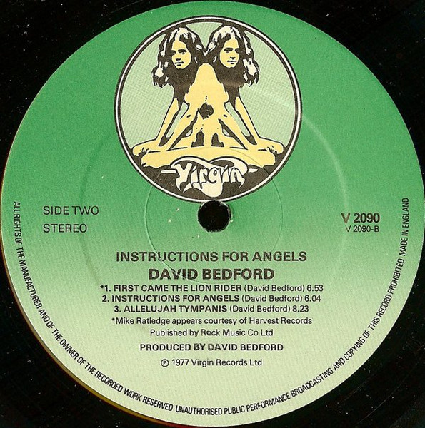 David Bedford - Instructions For Angels - Vinilo | Virgin (V2090) - 4