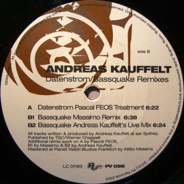 Andreas Kauffelt - Datenstrom / Bassquake (Remixes) | PV (PV 058) - 4 Andreas Kauffelt - Datenstrom / Bassquake (Remixes) | PV (PV 058) - 4