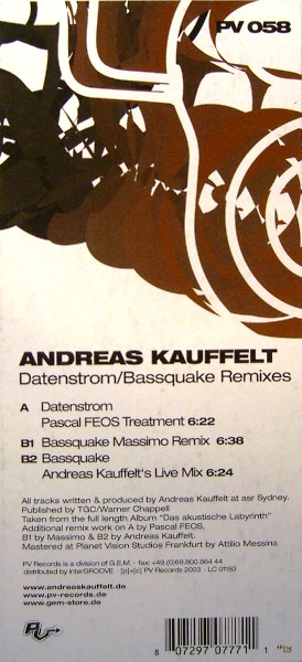 Andreas Kauffelt - Datenstrom / Bassquake (Remixes) | PV (PV 058) - 2 Andreas Kauffelt - Datenstrom / Bassquake (Remixes) | PV (PV 058) - 2