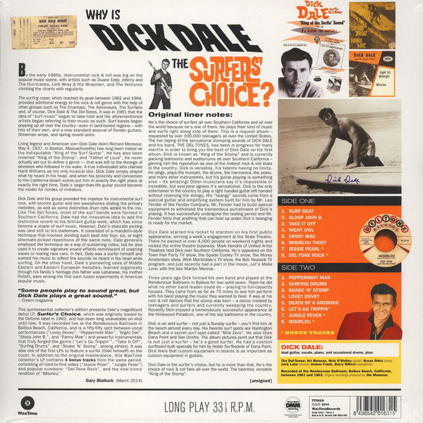 Dick Dale & His Del-Tones - Surfers' Choice | WaxTime (771954) - 2