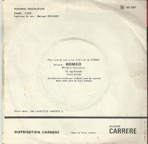 Romeo - Je Veux Etre Un Homme | Disques Carrere (49.067) - 2