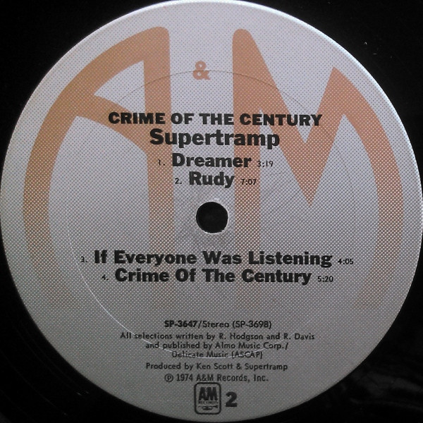 Supertramp - Crime Of The Century | A&M Records (SP 3647) - 4