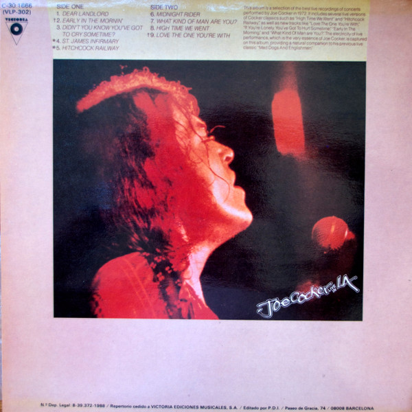 Joe Cocker - Live In L.A. | Victoria (VLP-302) - 2 Joe Cocker - Live In L.A. | Victoria (VLP-302) - 2