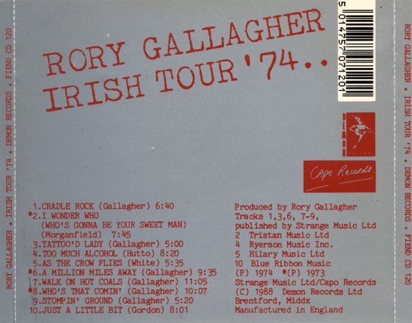 Rory Gallagher - Irish Tour '74 | Demon Records (Fiend CD 120) - 2 Rory Gallagher - Irish Tour '74 | Demon Records (Fiend CD 120) - 2