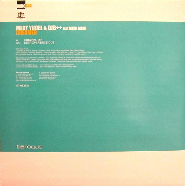 Mert Yucel & DJB & Mish Mish - Dreamer | Baroque Records (BARQ 034) - 2 Mert Yucel & DJB & Mish Mish - Dreamer | Baroque Records (BARQ 034) - 2