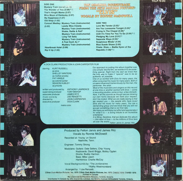 Ronnie McDowell - Elvis : The Original Soundtrack From The New Motion Picture | Ahed (TVLP 79DC) - 2