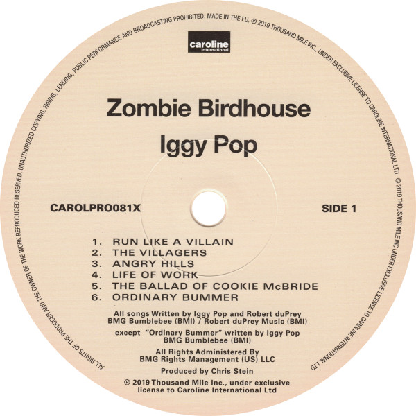 Iggy Pop - Zombie Birdhouse (Limited Edition - Orange Vinyl) [Vinyl] | Caroline International (CAROLPRO081X) - 4