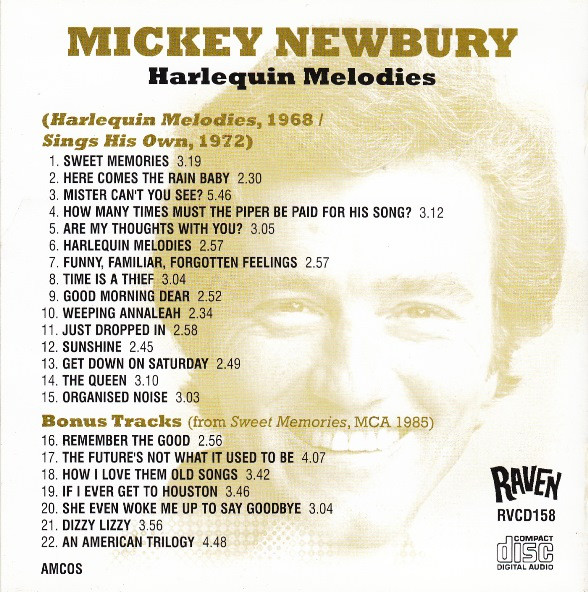 Mickey Newbury - Harlequin Melodies: The Complete RCA Recordings ... Plus CD | Raven Records (RVCD-158) - 3 Mickey Newbury - Harlequin Melodies: The Complete RCA Recordings ... Plus CD | Raven Records (RVCD-158) - 3