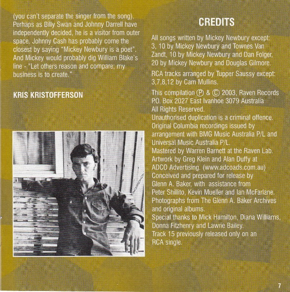 Mickey Newbury - Harlequin Melodies: The Complete RCA Recordings ... Plus CD | Raven Records (RVCD-158) - 2 Mickey Newbury - Harlequin Melodies: The Complete RCA Recordings ... Plus CD | Raven Records (RVCD-158) - 2