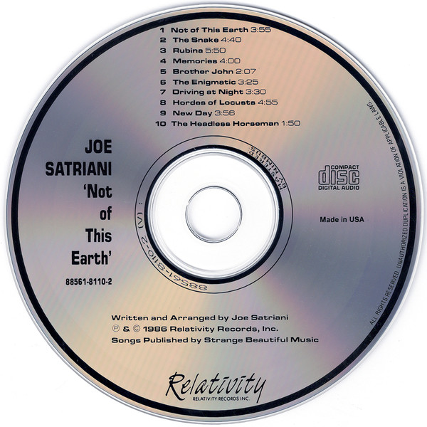 Joe Satriani - Not Of This Earth | Relativity (88561-8110-2) - 3