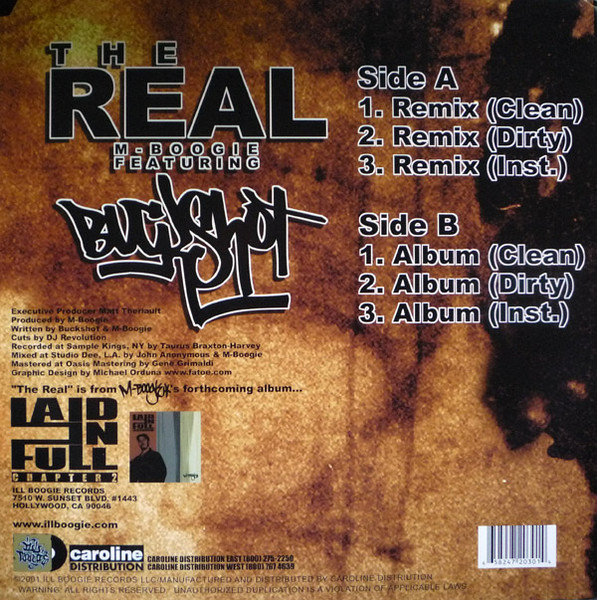 M-Boogie Featuring Buckshot - The Real | Ill Boogie Records (ILL72030) - 2