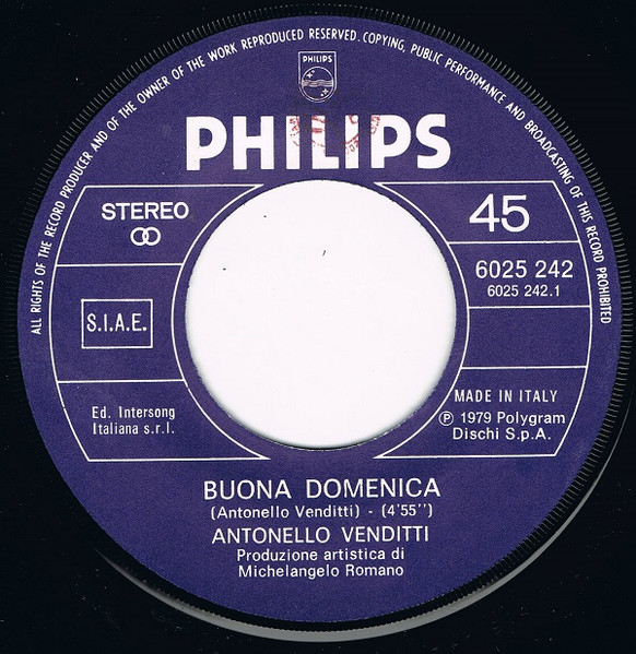 Antonello Venditti - Buona Domenica | Philips (6025 242) - 3