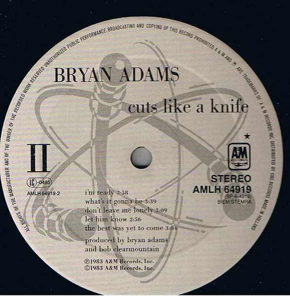 Bryan Adams - Cuts Like A Knife | A&M Records (AMLH 64919) - 4